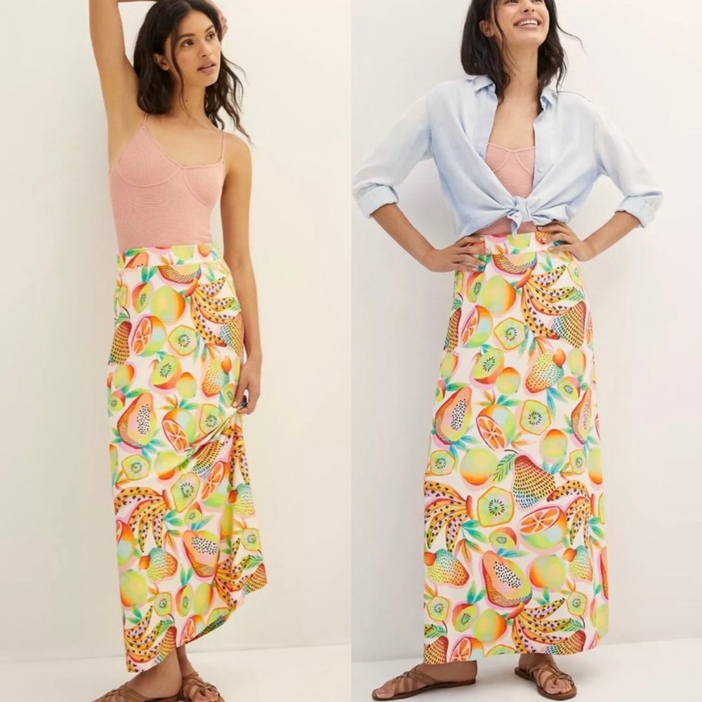 Farm Rio for Anthropologie Fruit Maxi Skirt